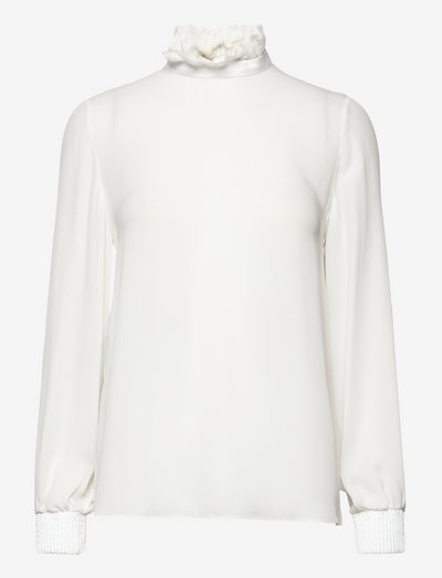 TOP - long sleeved blouses - bianco seta