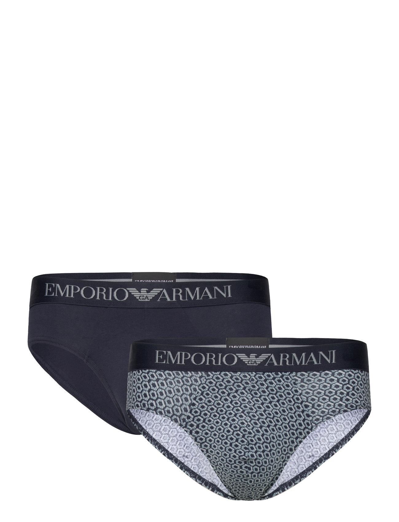 Emporio Armani Men's Knit 2-pack Brief (Esagoni/marine), 204.23 kr af designer | Booztlet.com