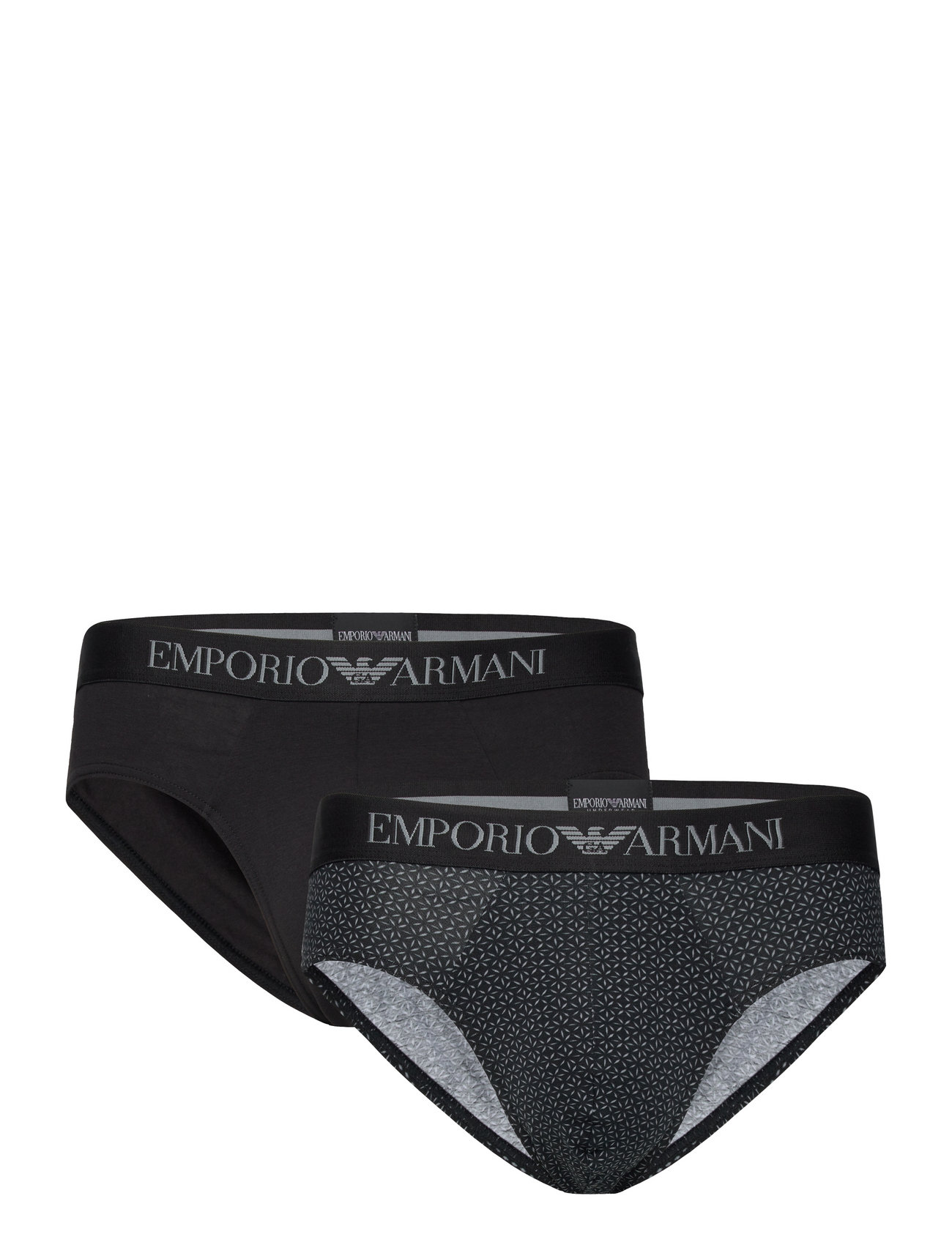 Men's Knit 2-Pack Brief Underbukser Y-front Briefs Black Emporio Armani
