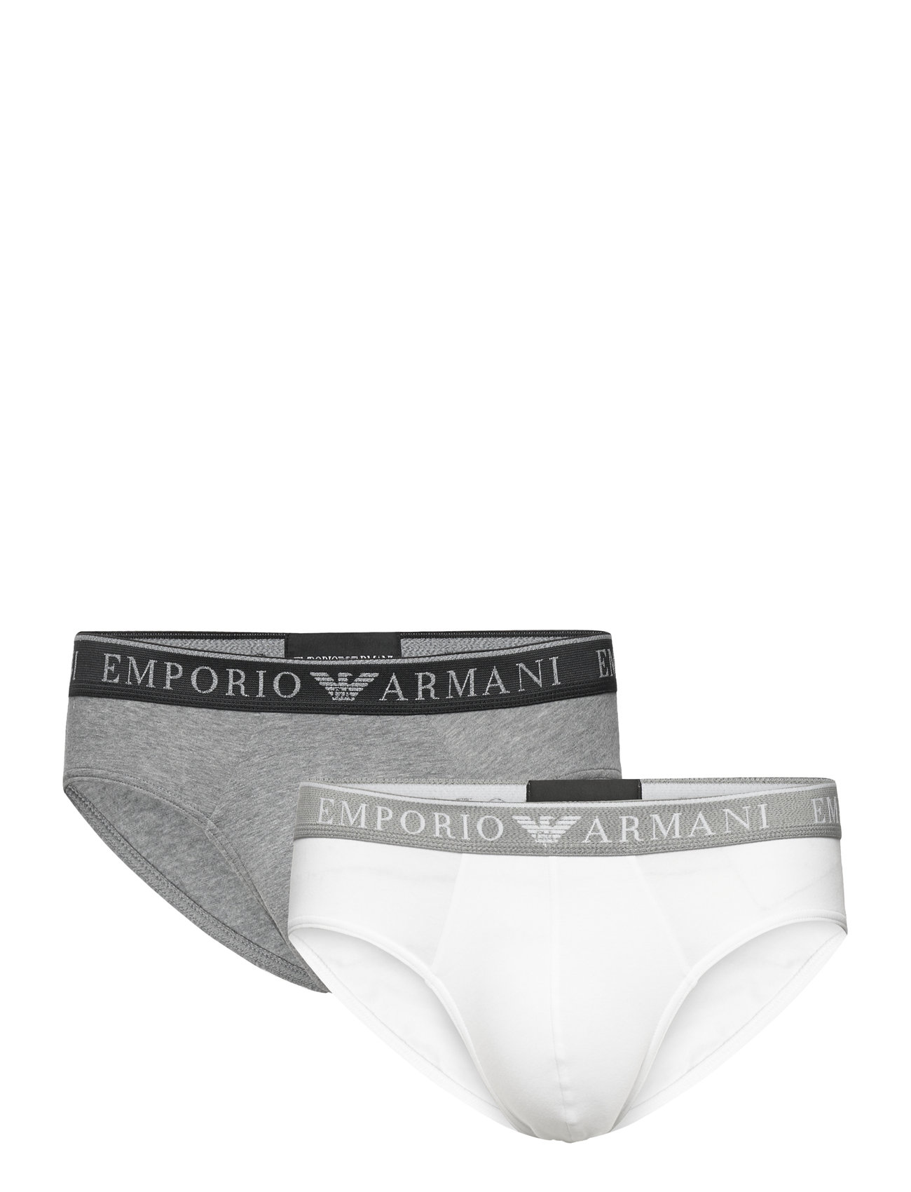 Men's Knit 2-Pack Brief Underbukser Y-front Briefs White Emporio Armani