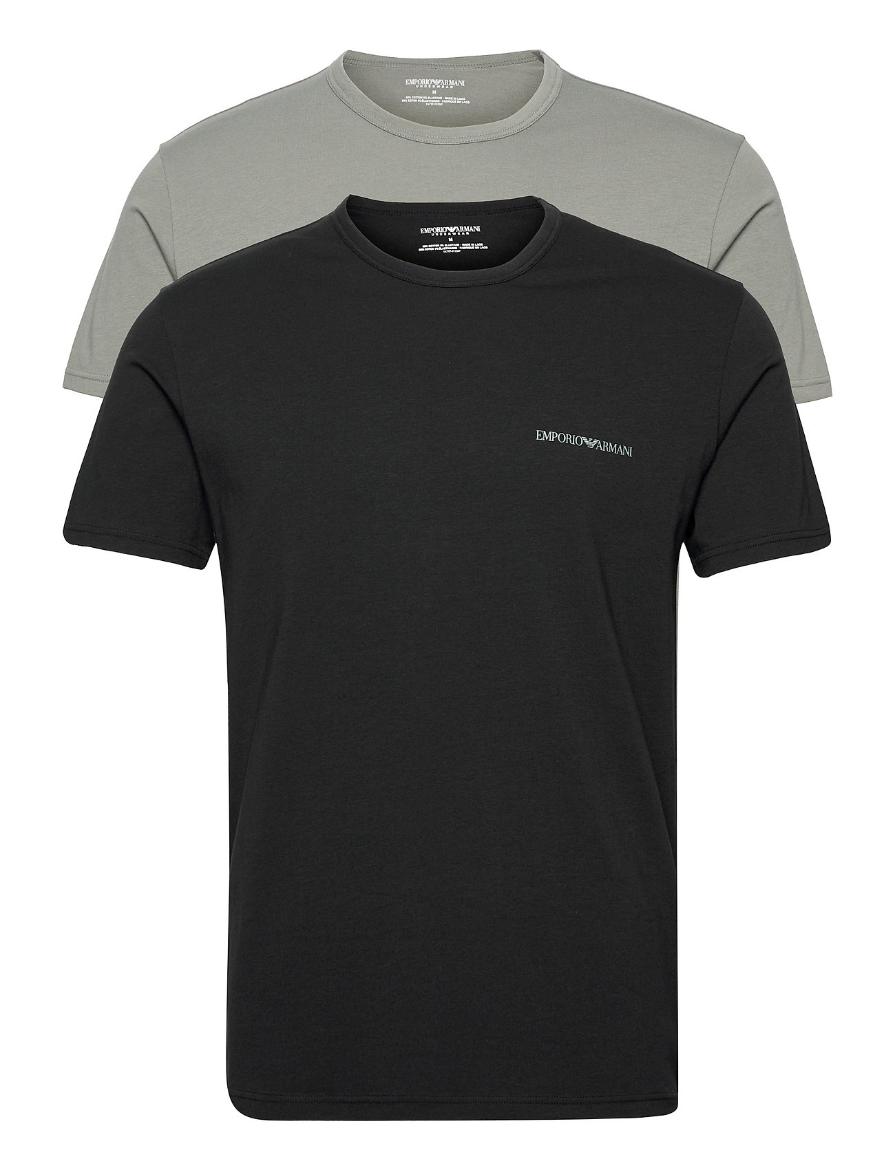 Men'S Knit 2-Pack T-Shirt T-shirts Short-sleeved Musta Emporio Armani