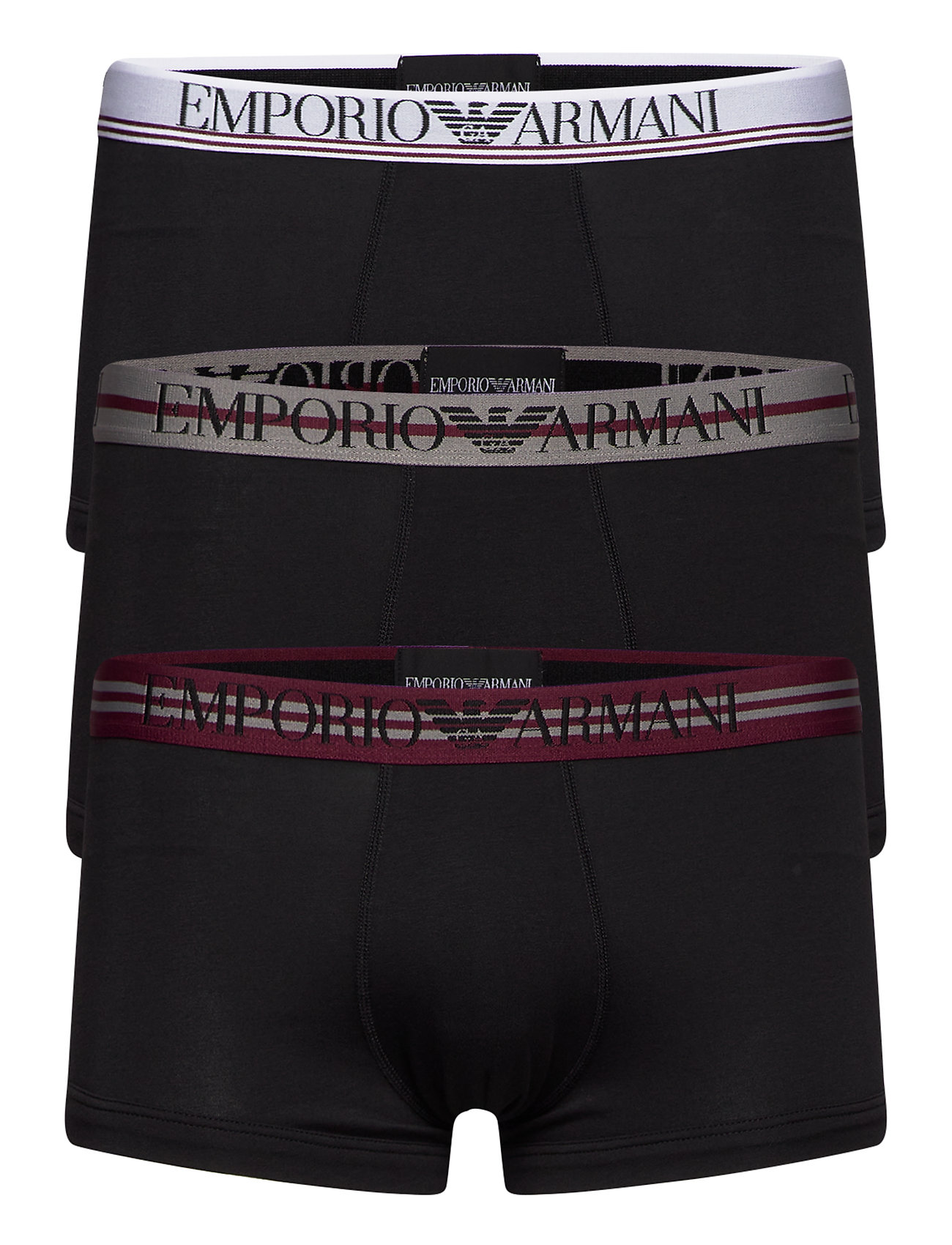 Men'S Knit 3-Pack Trunk Bokserit Musta Emporio Armani