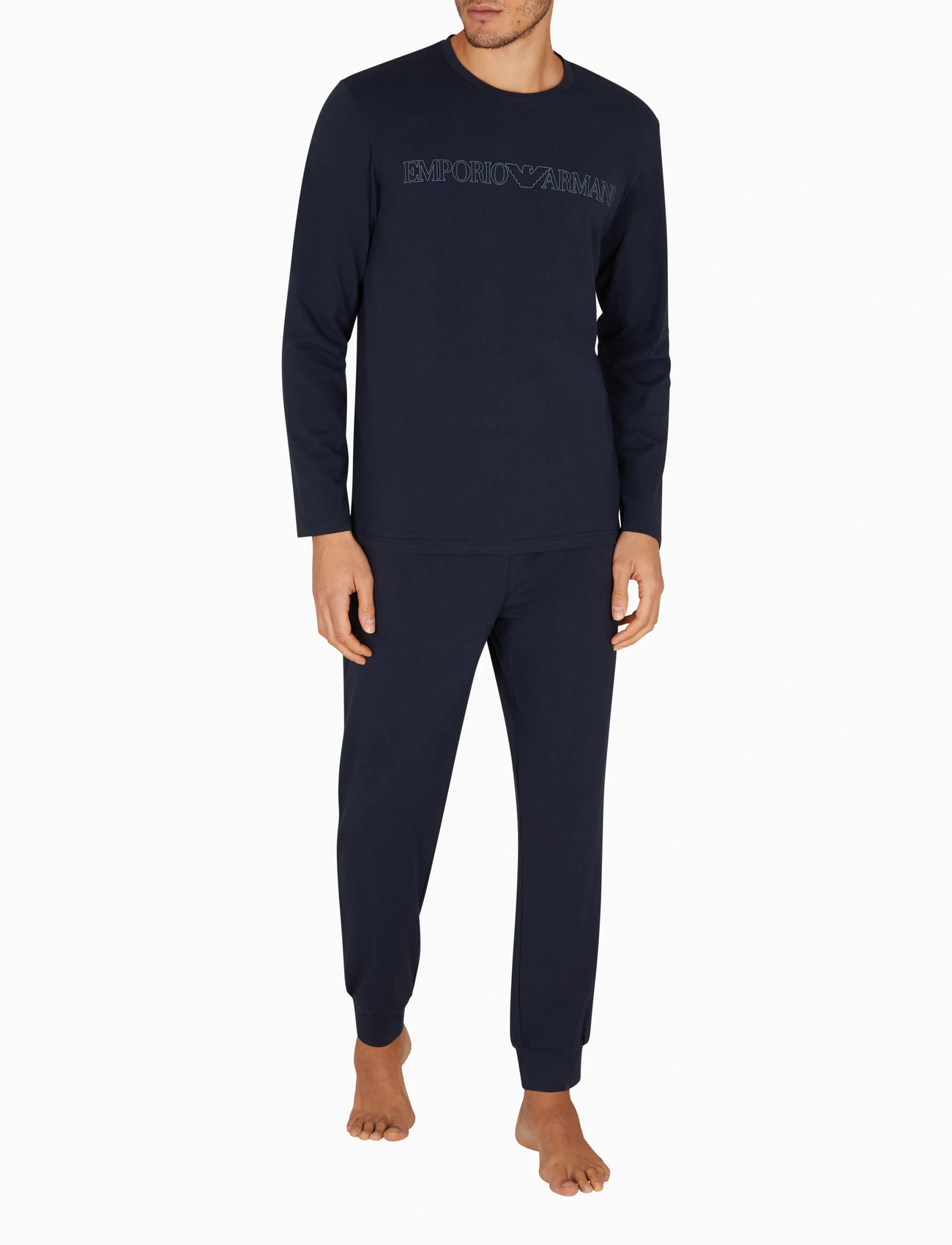 Emporio Armani Nightwear Pyjama, L, Navy, Nat- Og Opholdstøj > Pyjamas (set), Herre