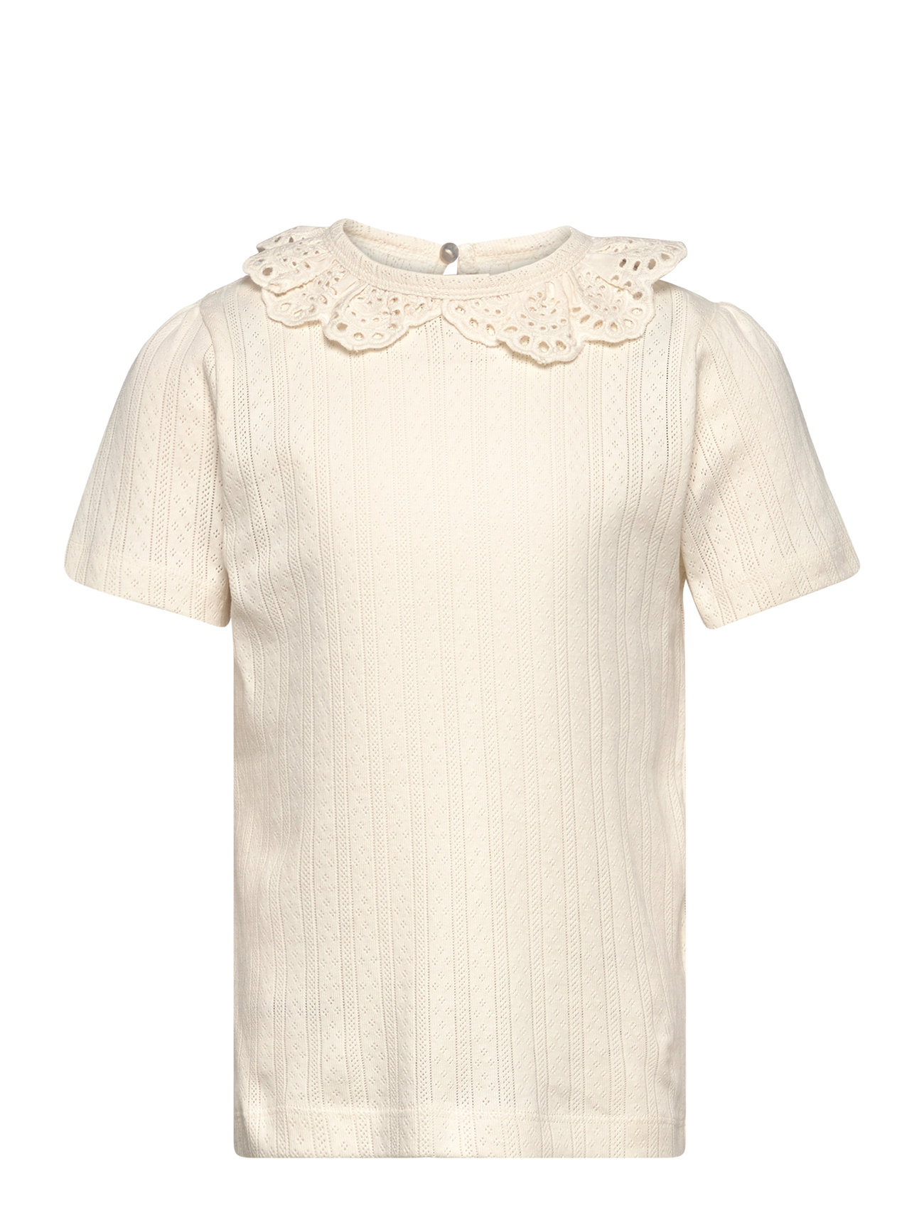 T-Shirt Ss Pointelle Cream En Fant