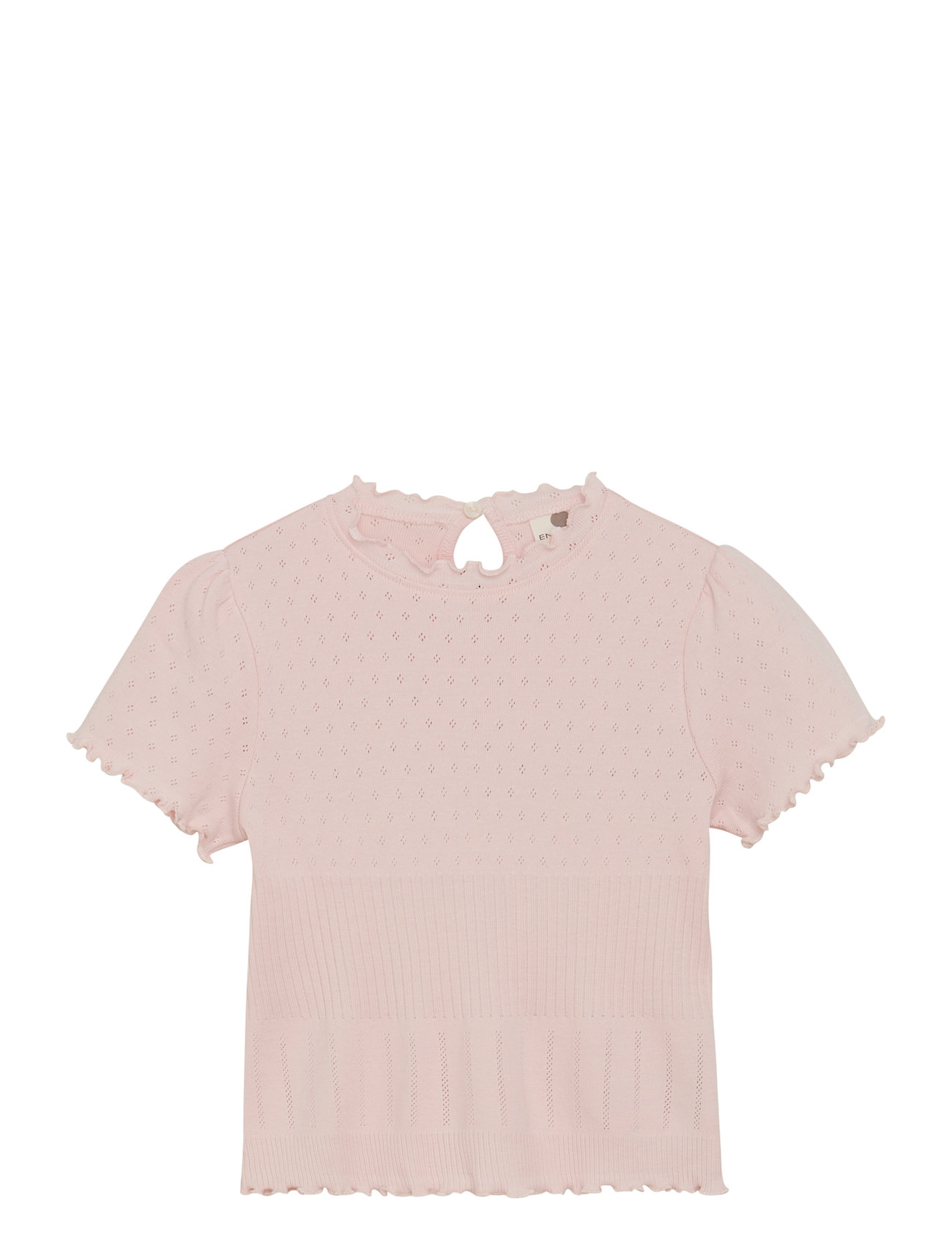 EN FANT T-Shirt Ss Pointelle Pink - 116 - Kinder