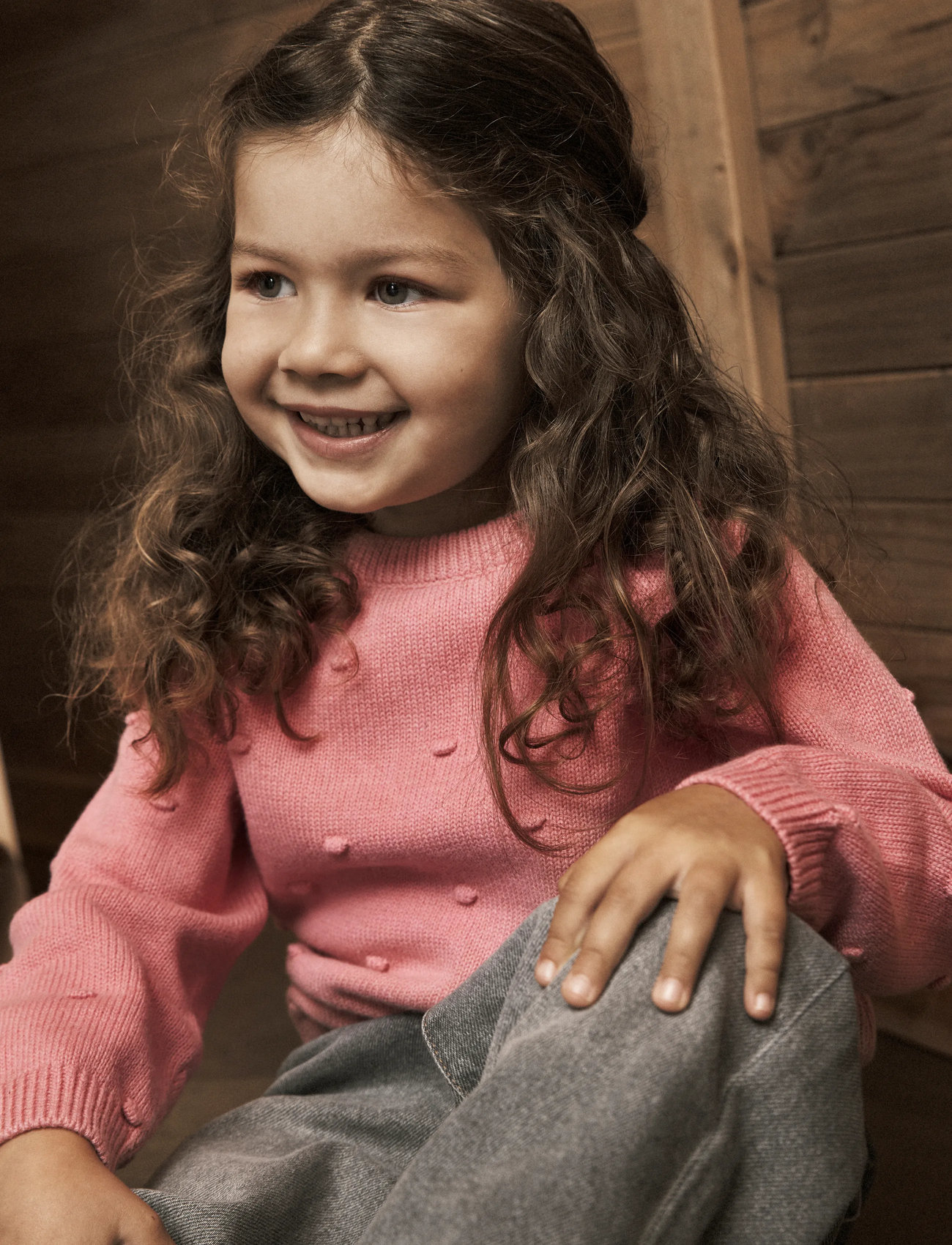 En Fant Pullover Knit W. Wool, 128, Pink, Strik > Pullovere, Børn