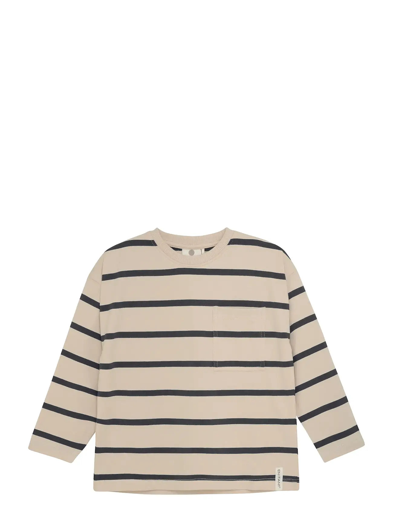 EN FANT T-Shirt Ls Stripe Oversize Beige - 116 - Kinder