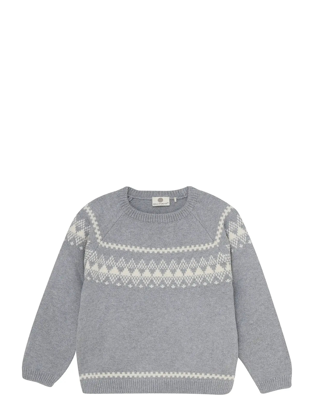 En Fant Pullover Knit W. Wool, 122, Grey, Strik > Pullovere, Børn