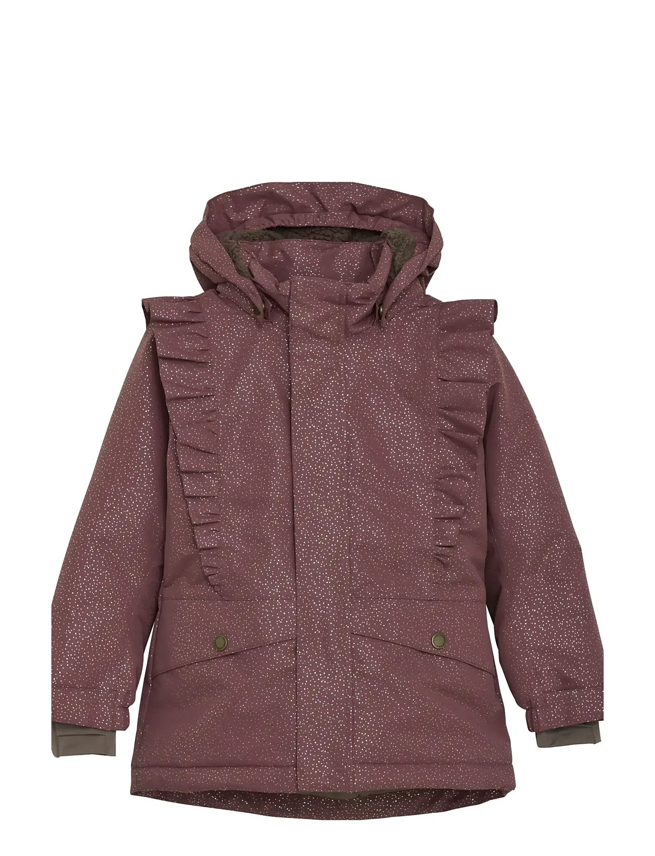 En Fant Jacket W. Frills Aop, 110, Purple, Sneskibeklædning > Sneskijakke, Børn