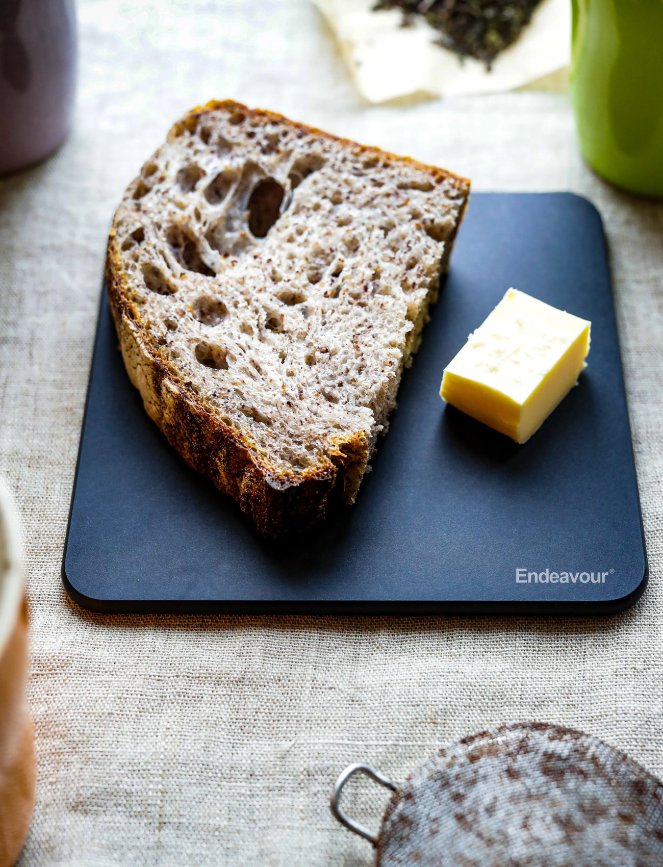 Endeavour Bread & Butter Board Black 14X14 cm, 12X 12X 0.5 cm, Black, Serveringsfade > Tapasbrætter Og -Sæt, Unisex