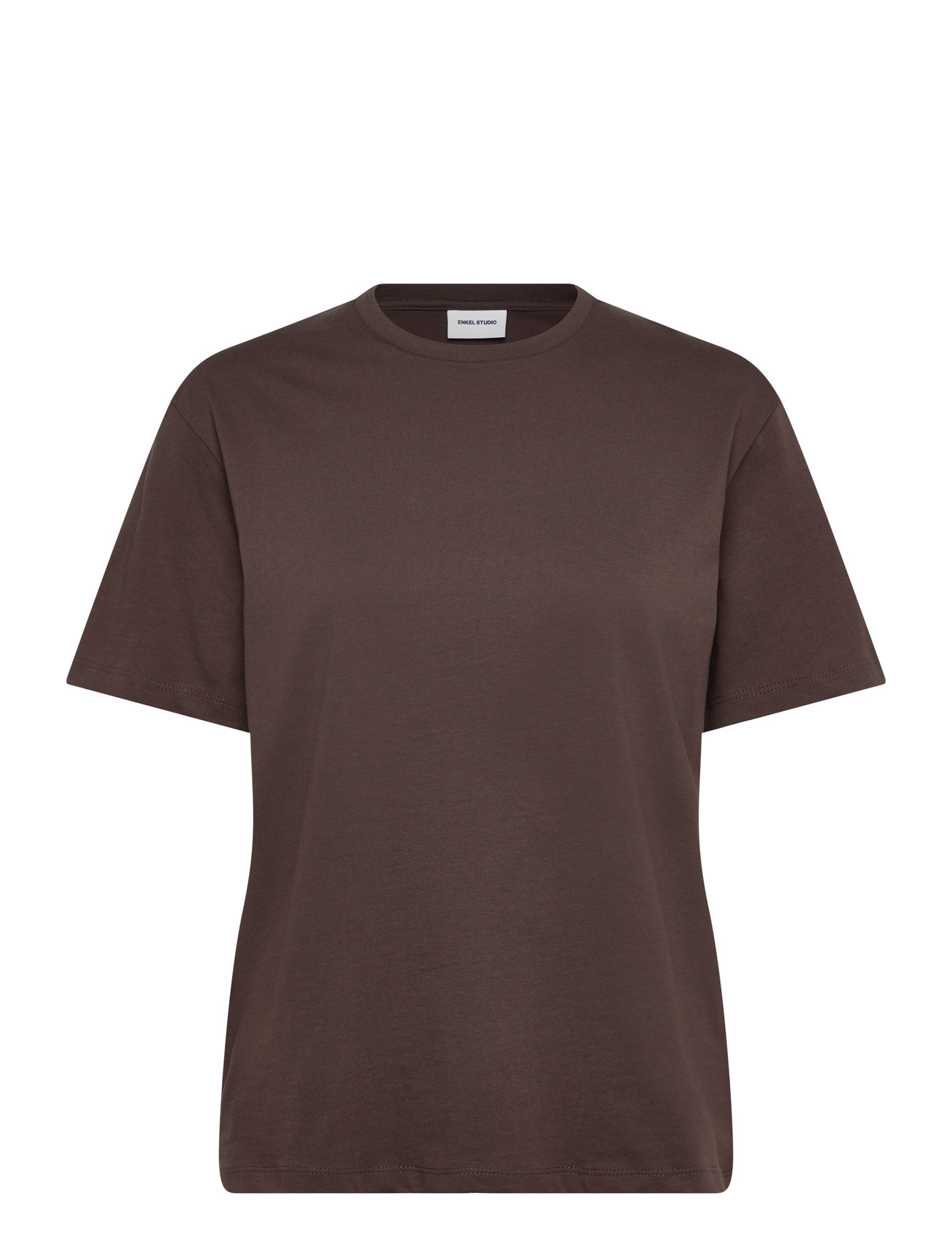 ENKEL STUDIO Basic O-Neck Tee S/S Braun - L - Damen