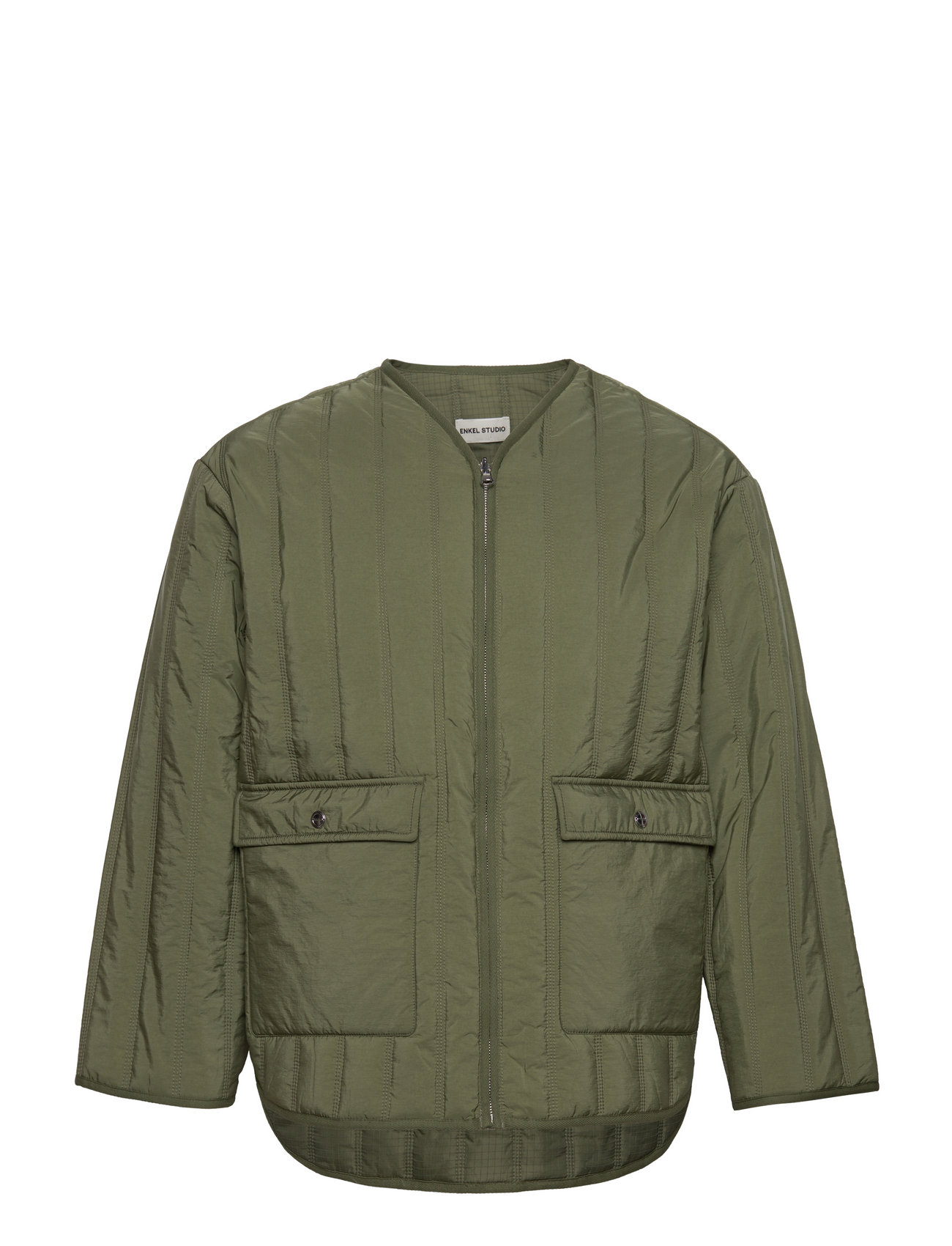 Esoliven Quilted Jacket F Green Enkel Studio