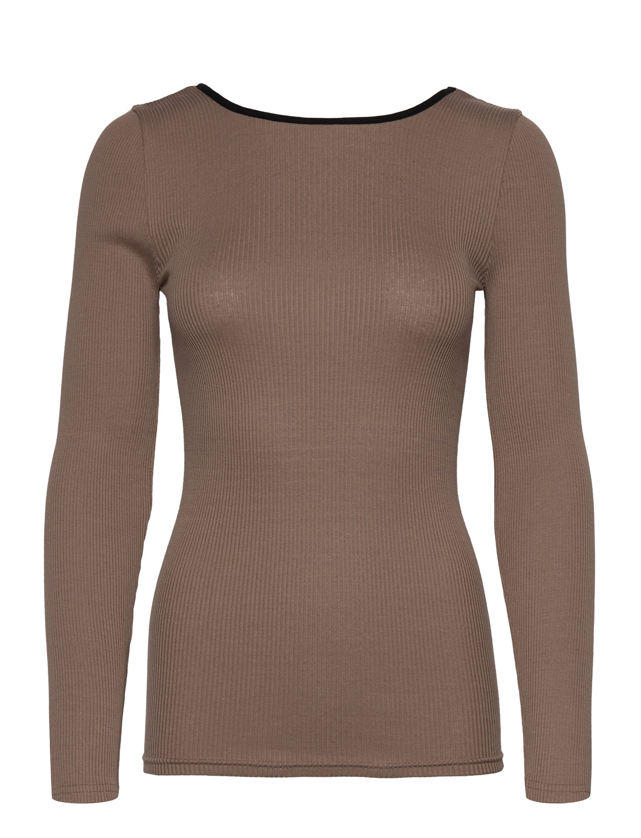 Eswalmue Ls Blouse Contrast F Brown Enkel Studio