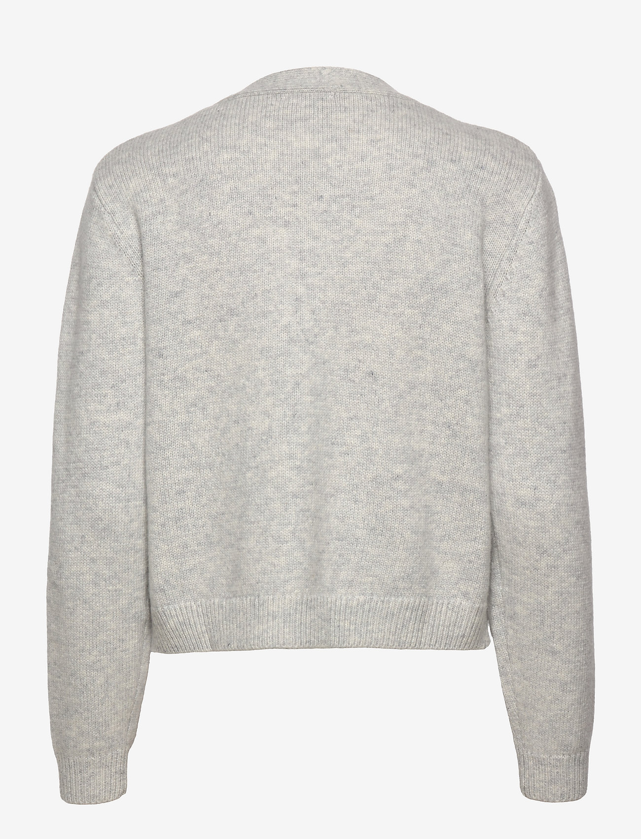 Enkel Studio - Wool cardigan - koftor - light grey melange - 1