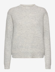 Enkel Studio - Wool pullover - jumpers - light grey melange - 0