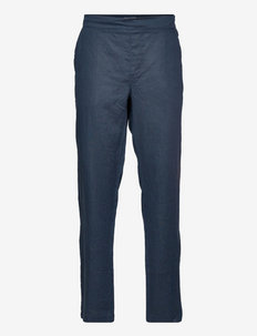 Trousers - linen trousers - dark blue