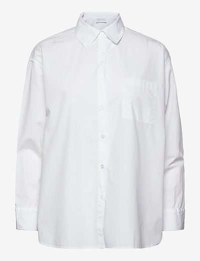 Organic oversized shirt - långärmade skjortor - new white