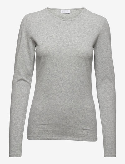 T-shirt long sleeve - långärmade toppar - light grey melange