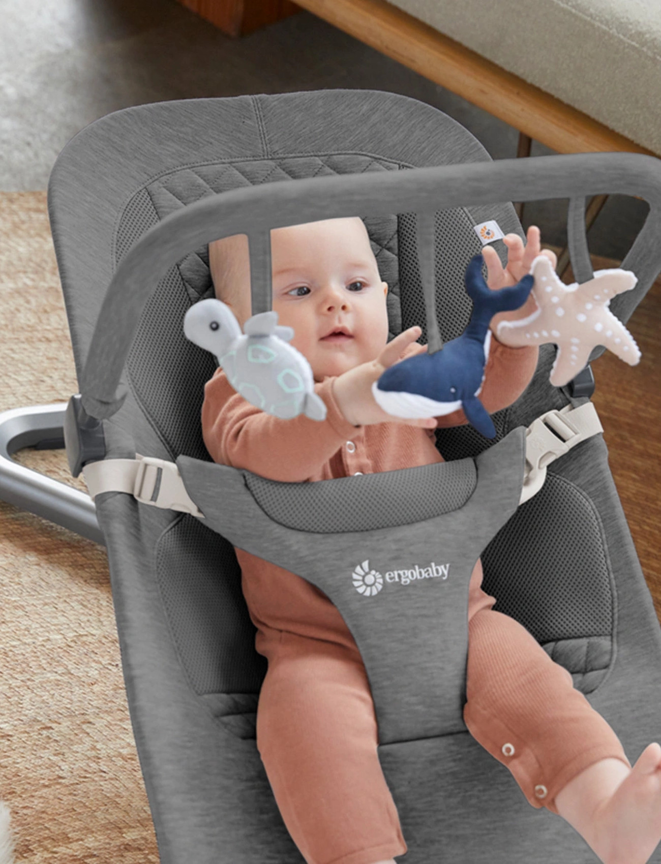 Ergobaby Evolve Toy Bar Ocean Wonders, One Size, Grey, Educational Legetøj > Interactive Legetøj, Børn