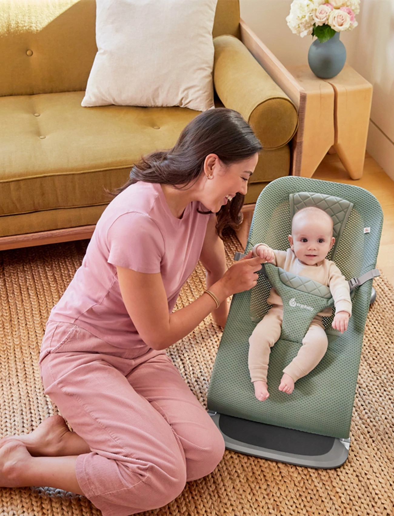 Ergobaby Evolve 3-In-1 Bouncer Mesh, One Size, Green, Baby Og Graviditet > Baby Bouncers & Swings, Børn