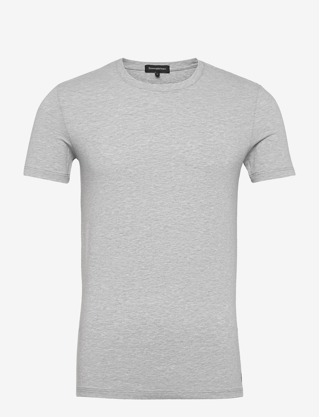 Ermenegildo Zegna - GREY CREW NECK STRETCH COTTON T-SHIRT - t-shirts basiques - flannel grey - 0