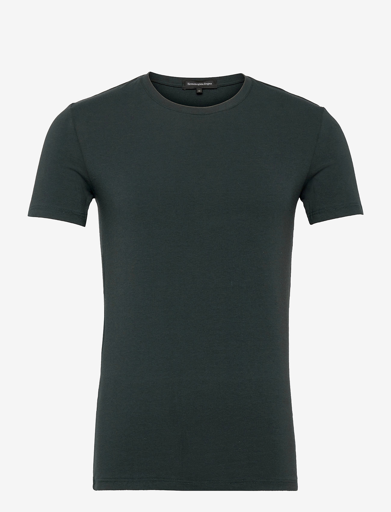 Ermenegildo Zegna - GREY CREW NECK STRETCH COTTON T-SHIRT - t-shirts basiques - spruce - 0