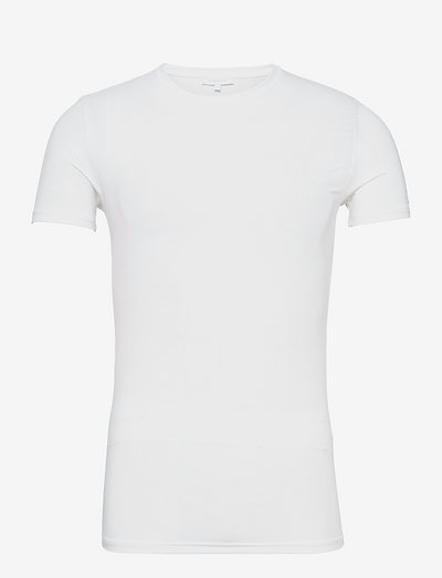 BLACK MICROMODAL ROUNDNECK T-SHIRT - t-shirts basiques - bianco ottico unito