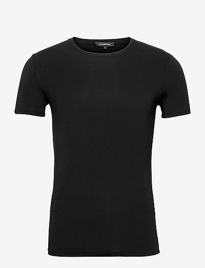 BLACK MICROMODAL ROUNDNECK T-SHIRT - t-shirts basiques - nero unito