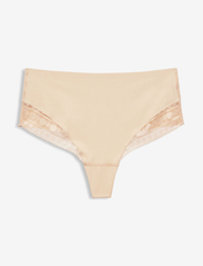 Shaping-effect thong with lace - DUSTY NUDE 5