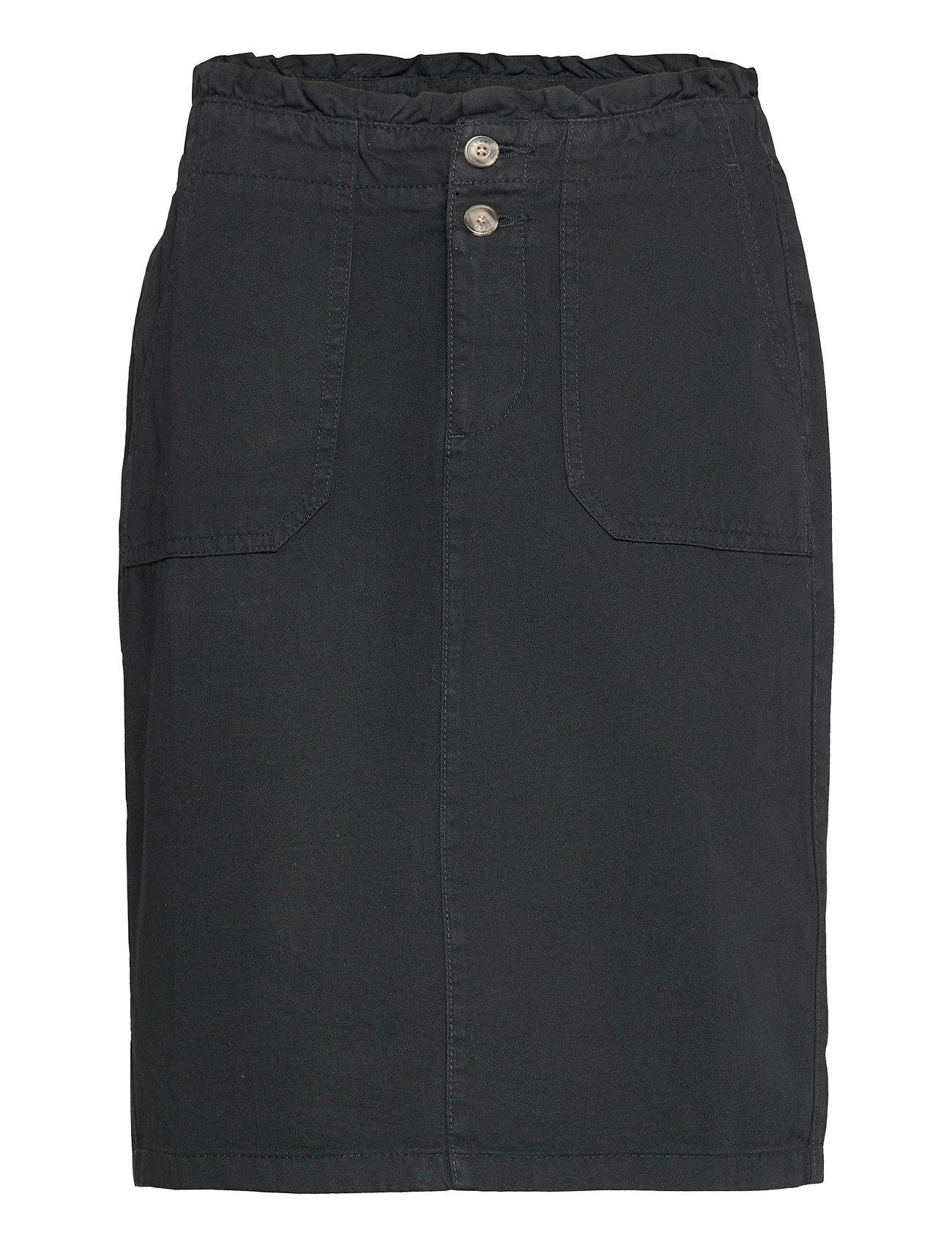 Utility Skirt With A Paperbag Waistband Knælang Nederdel Black Esprit Casual