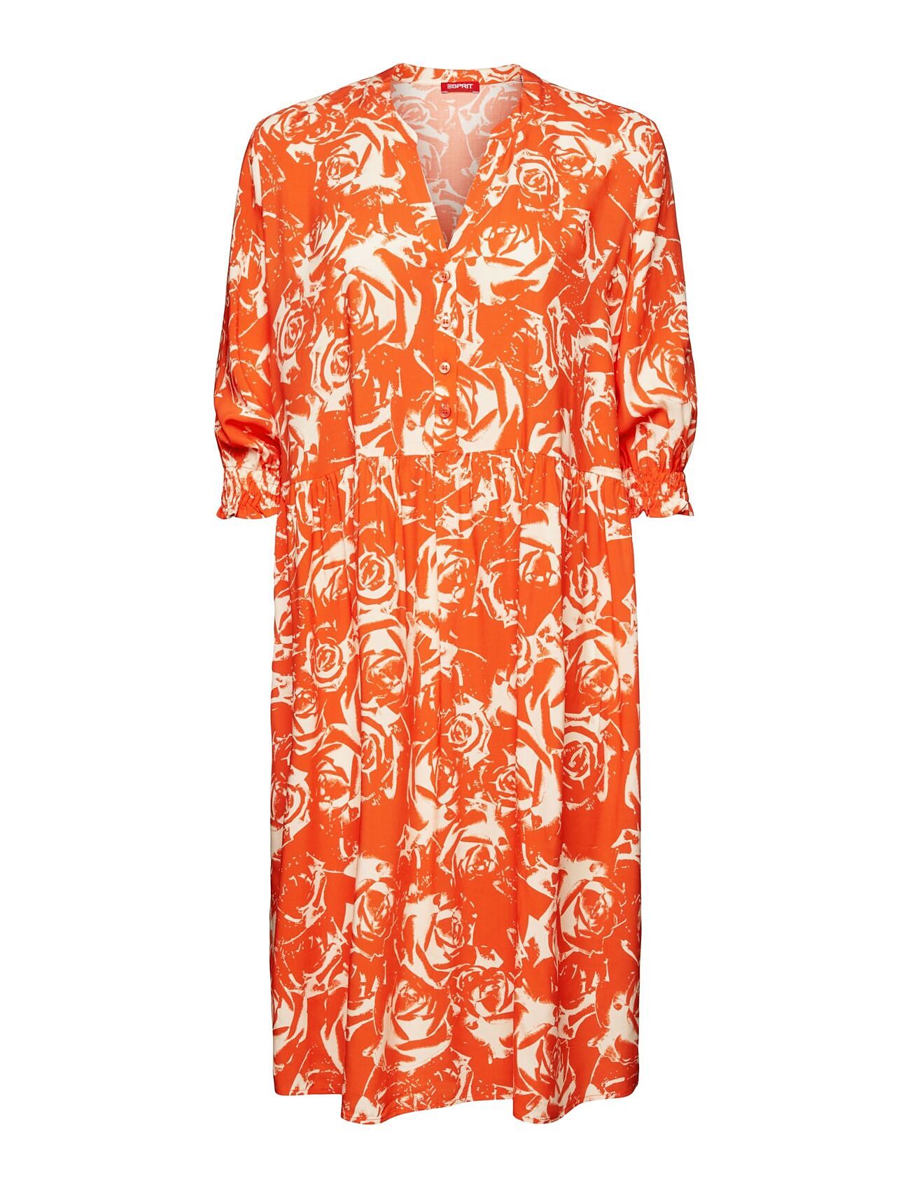 Esprit Casual Dresses Light Woven Orange