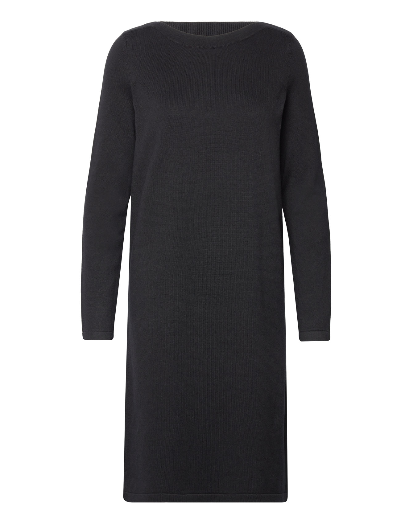 Women Dresses Flat Knitted Kneelength Knälång Klänning Black Esprit Casual