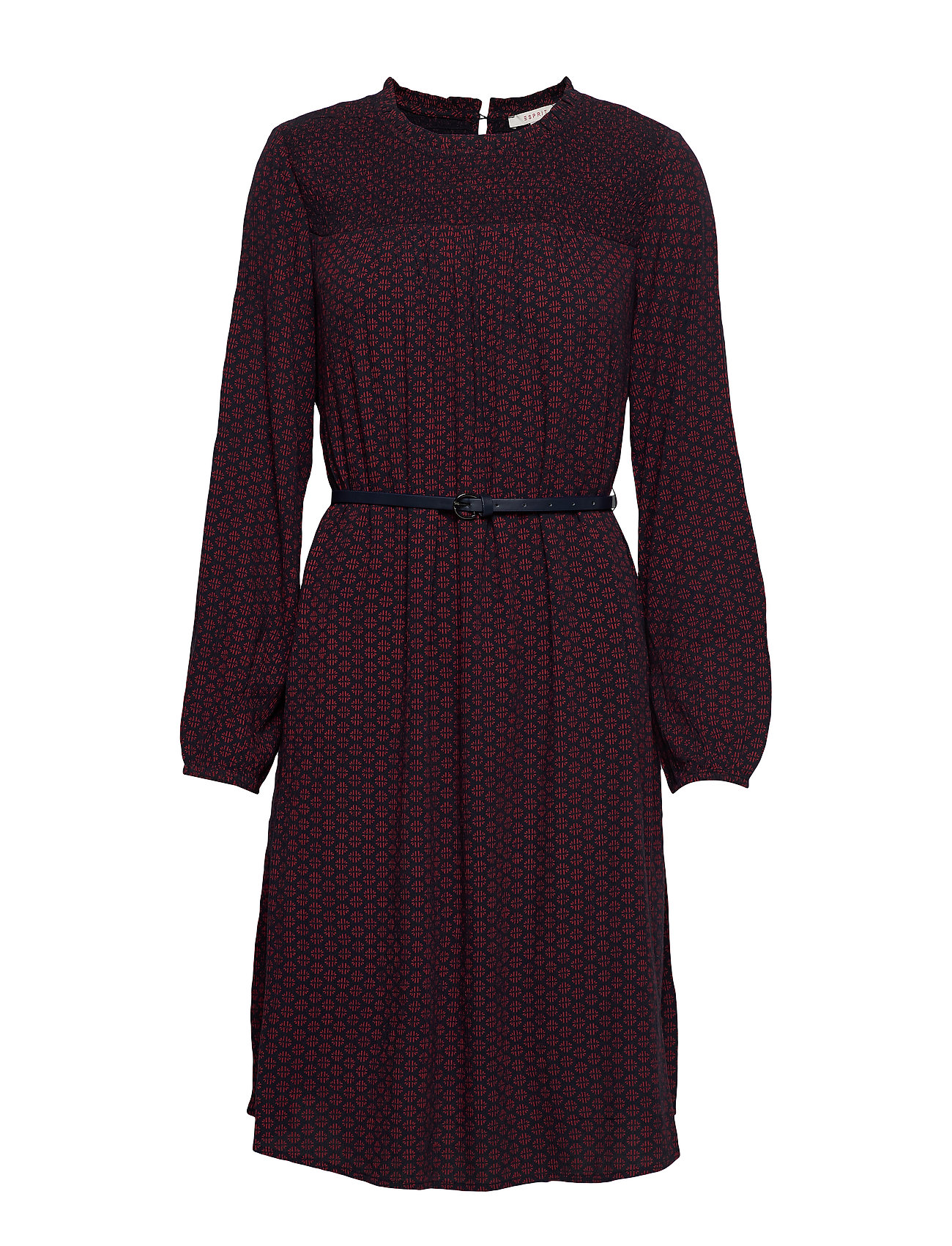 Esprit Casual Dresses Light Woven Knälång Klänning Röd [Color: GARNET RED ][Sex: Women ][Sizes: 34,40 ]