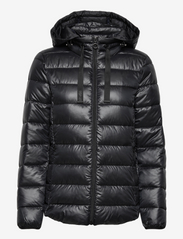 Quilted jacket with detachable hood - BLACK