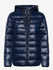 Quilted jacket with detachable hood - NAVY