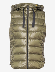 Made of recycled material: quilted body warmer with - DARK KHAKI