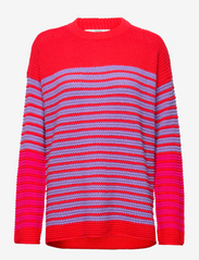 Textured knitted jumper - RED 4