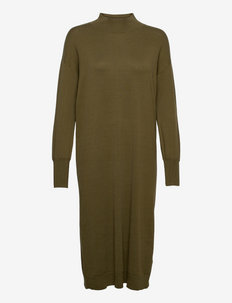 Dresses flat knitted - christmas dresses - dark khaki