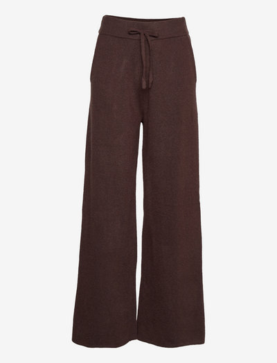 Pants knitted - bukser med brede ben - rust brown