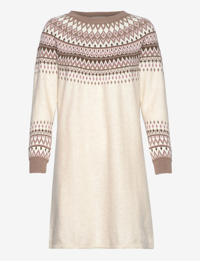 Dresses flat knitted - strikkede kjoler - sand 4