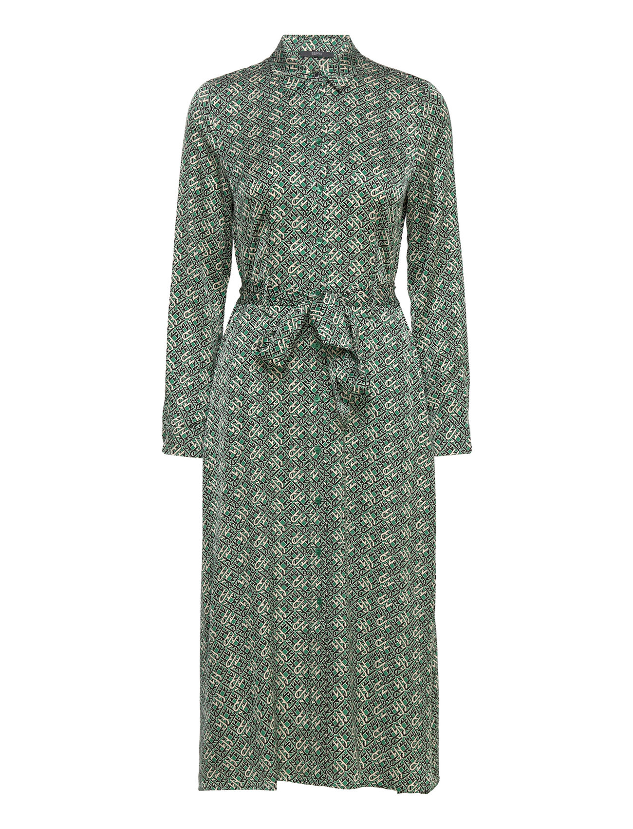 Patterned Satin Dress Green Esprit Collection