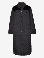Long quilted coat - BLACK