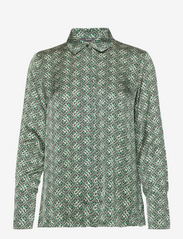 Patterned blouse in a satin finish - EMERALD GREEN 4