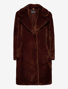 woven heart faux suede faux shearling coat