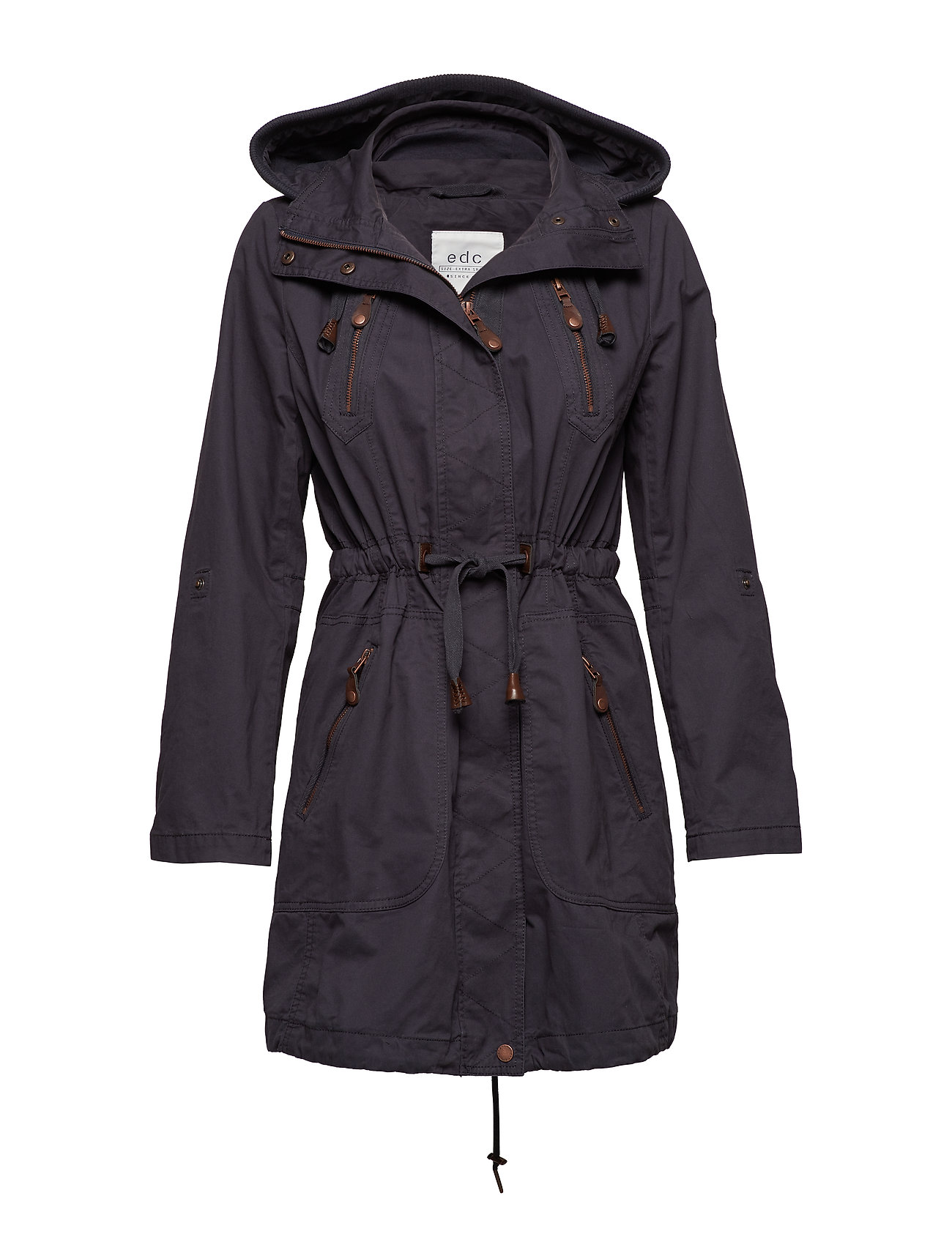 Coats Woven Parka Lange Jas Blauw Edc By Esprit edc by esprit kopen in de aanbieding