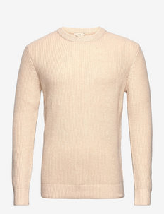 Sweaters - knitted round necks - cream beige 5