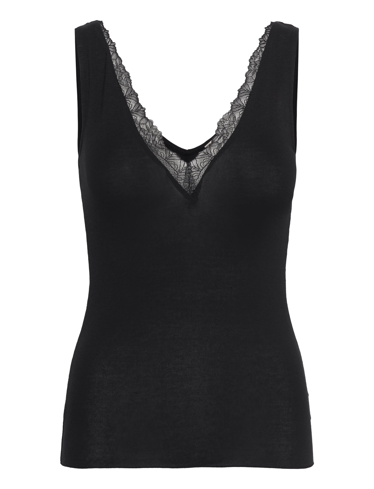 Etam Warm Light Lace - Night Tank Top Svart