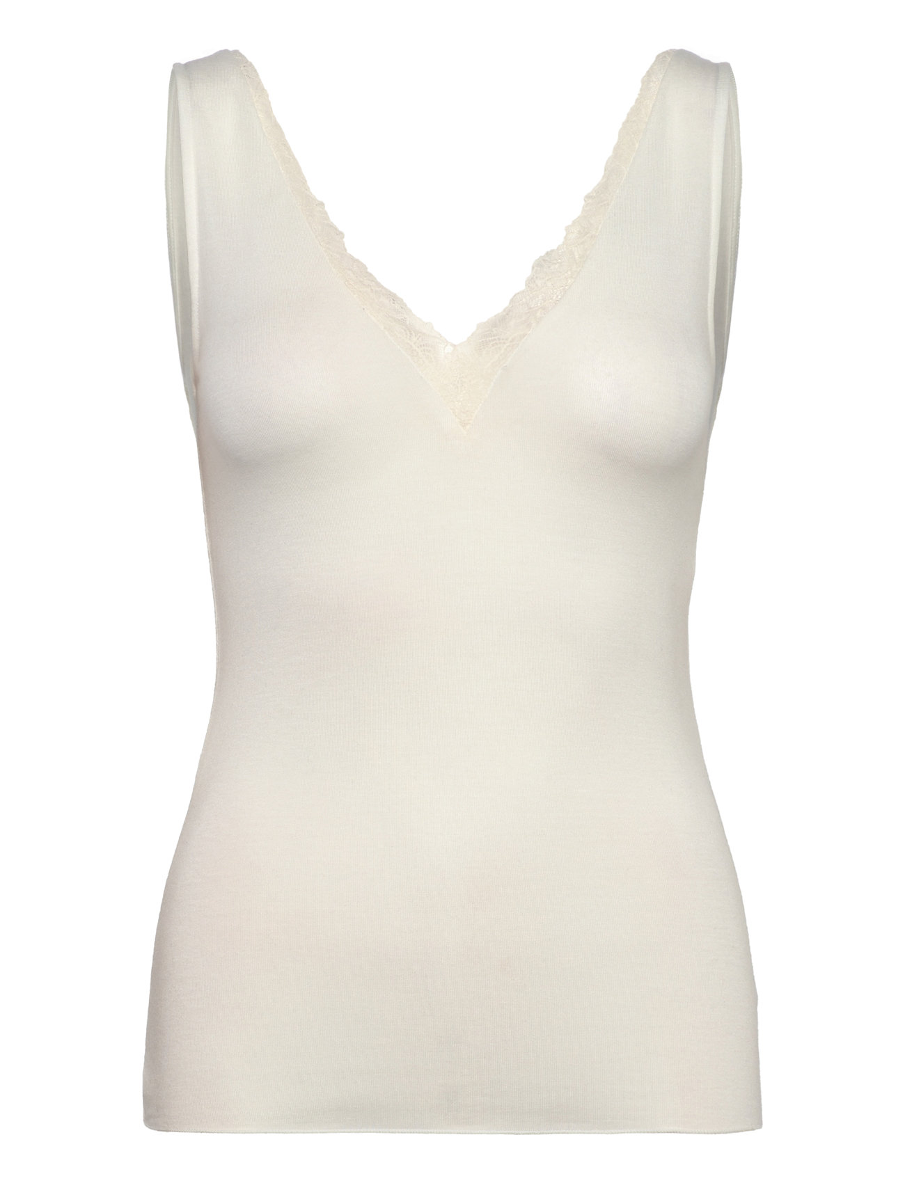 Etam Warm Light Lace - Night Tank Top Kräm