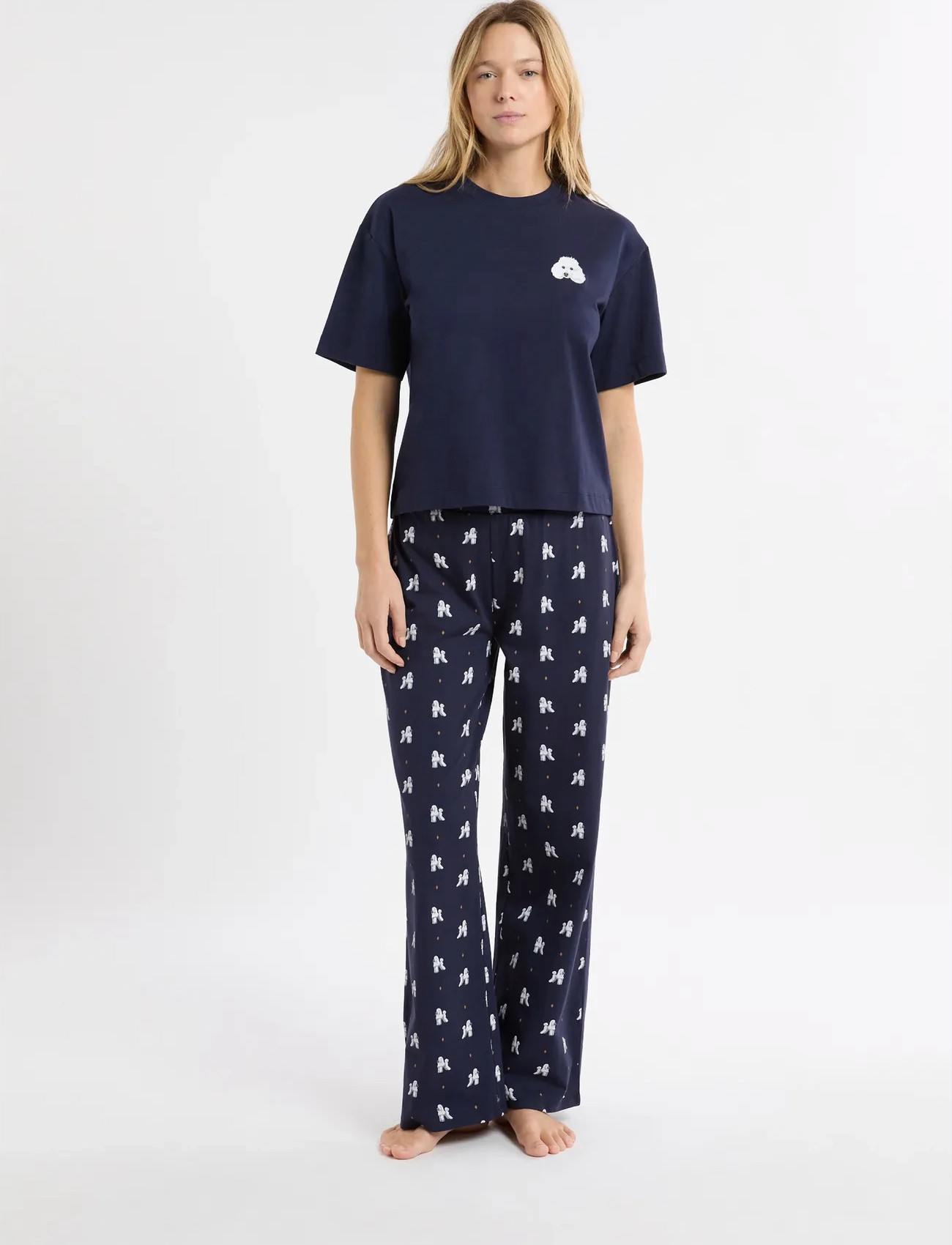 Etam Hugy - Set, L, Navy, Nat- Og Opholdstøj > Pyjamas (set), Dame