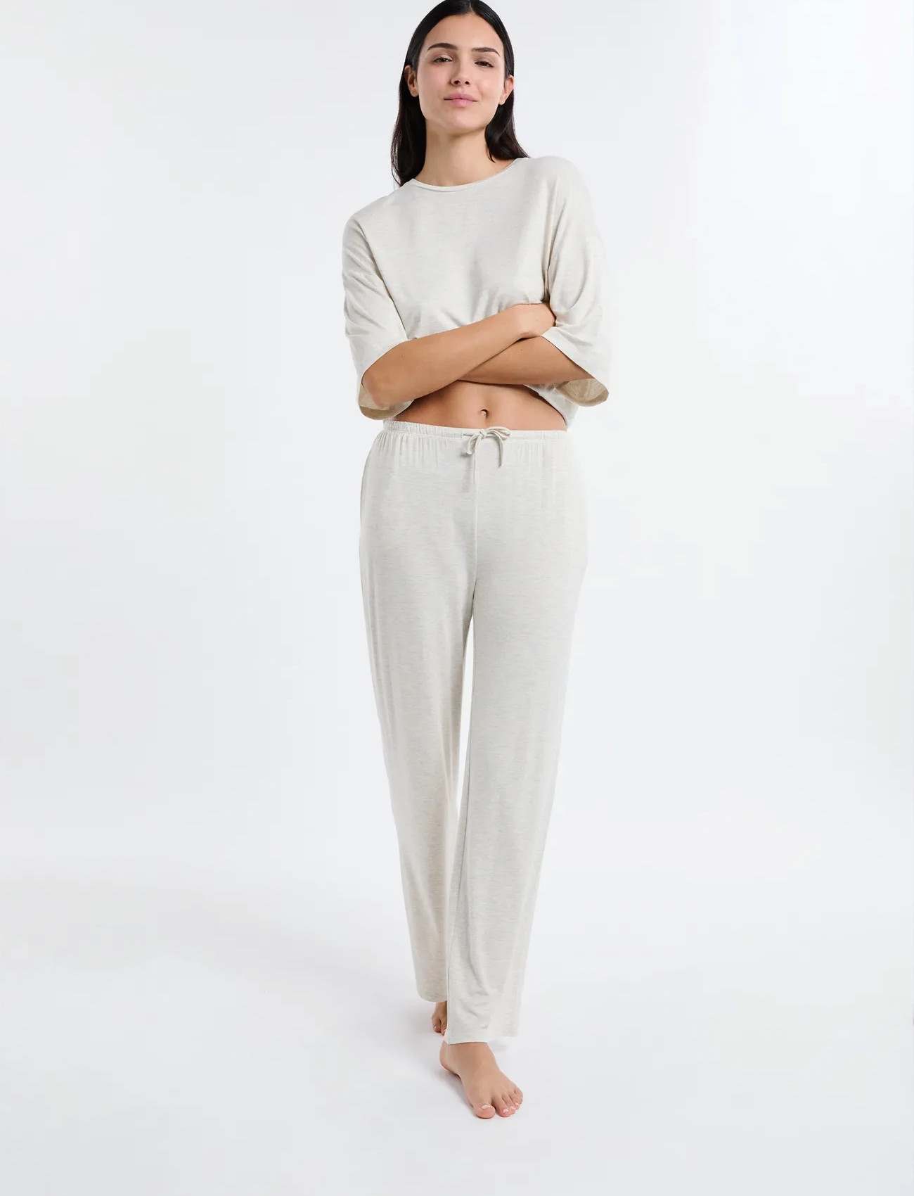 Etam Kate - Trousers, M, Beige, Nat- Og Loungewear > Bukser, Dame